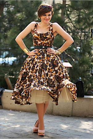 Pink No Name Wedges, Light Brown Floral Print Asos Dresses