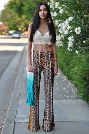 boho bell bottom pants forever 21