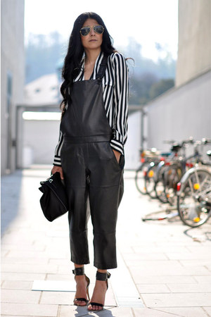 leather dungarees zara