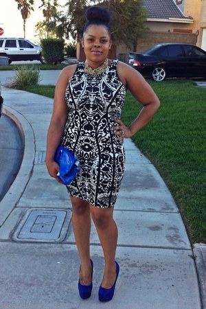 h and m blue and white dress