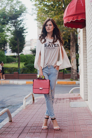 zara red cape blazer