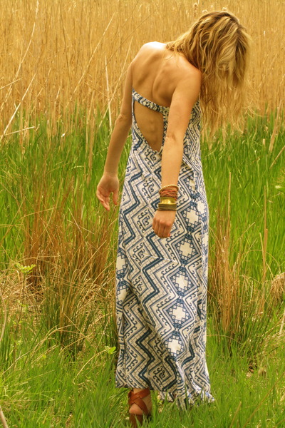 wedges with maxi dress