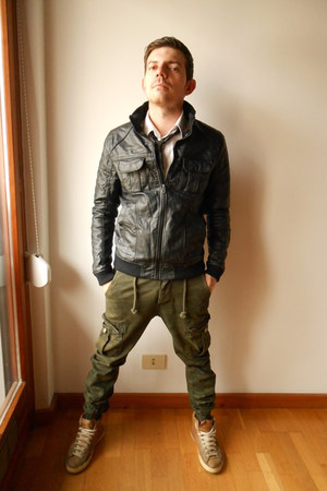 Men's Olive Green Camouflage Cycle Pants, Black Diesel ...