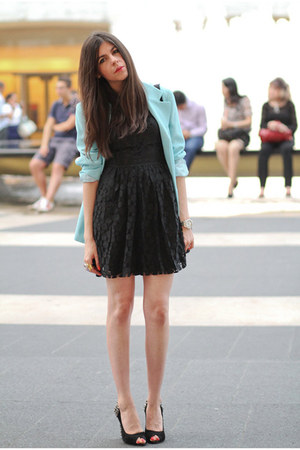 little black dress with blazer