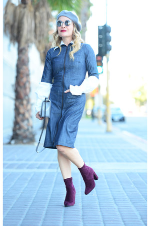 blue denim shabby apple dresses brick red ankle boots steve madden boots quot french cuffs blue denim shabby apple dresses brick red ankle boots steve madden boots quot french cuffs