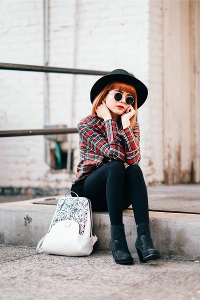 How to Style a Vintage Plaid Blouse in a Modern, Edgy, Street Style Way