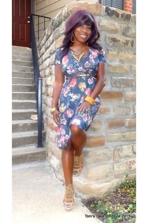 asos navy floral dress