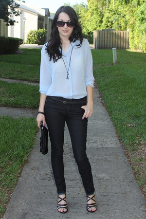 light blue sheer top