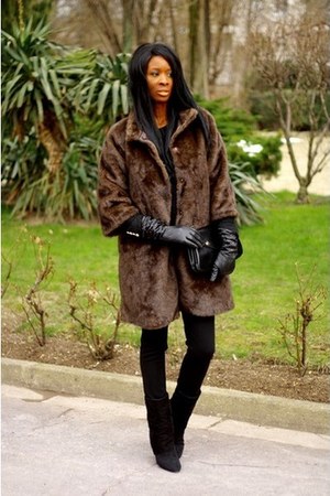 dark brown fluffy jacket