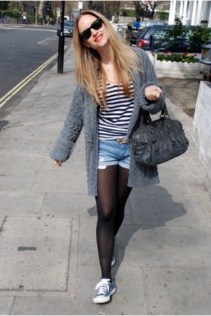Gray Prada Bags, Periwinkle Denim Shorts Zara Shorts, Navy