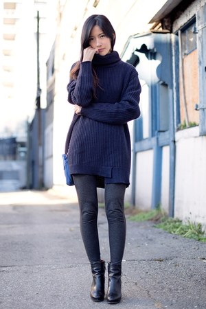 zara blue sweater dress