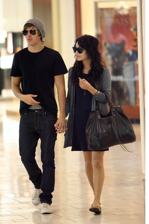 black dress grey cardigan